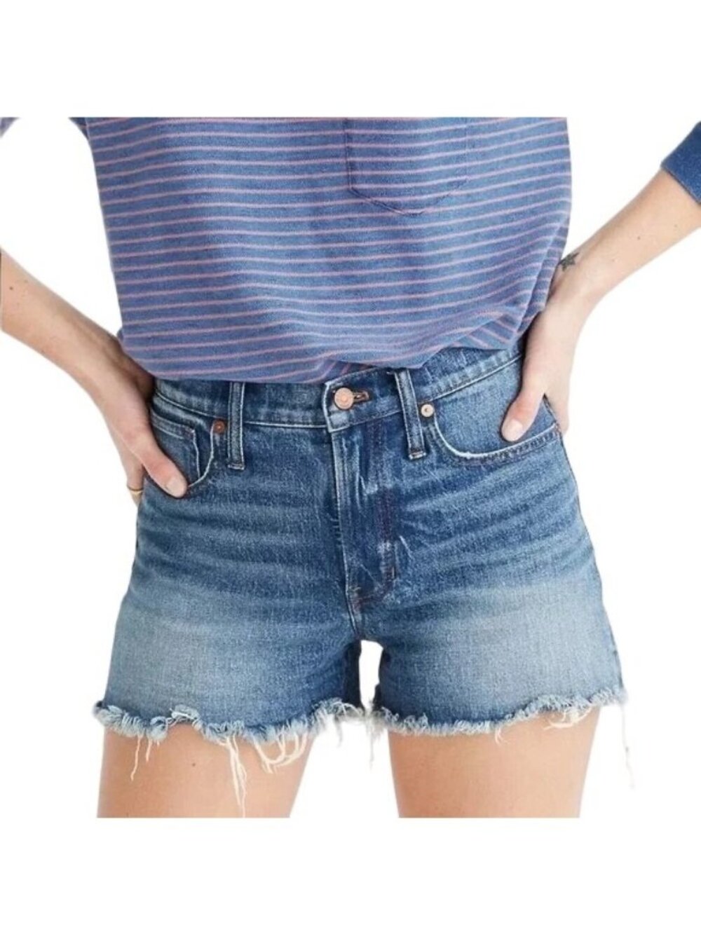 Madewell Womens The Perfect Jean Shorts Cut Off Rayburn Wash Size 33